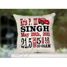 Cars - Birth Announcement Pillow